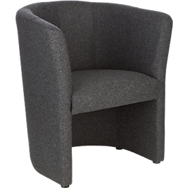 Sillón lounge tapizado Nowy Styl CLUB, tapizado completo, con deslizadores, antracita