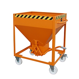 Silo tipo SR 375, ruedas, capacidad 375 l, naranja RAL 2000