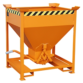 Silo type SG 375, opening for fork entry, capacity 375 l, orange RAL 2000