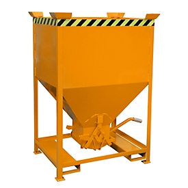 Silo type SG 600, opening for fork entry, capacity 600 l, orange RAL 2000