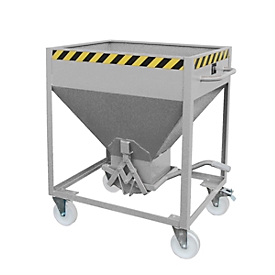 Silo type SR 375, on castors, capacity 375 l, galvanized, scissor locking system