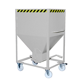 Silo type SR 600, on castors, capacity 600 l, galvanized, scissor locking system