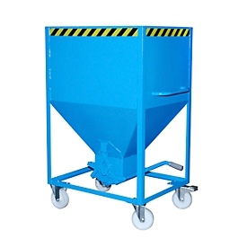 Silo type SR 600, roulettes, volume 600 L, bleu RAL 5012