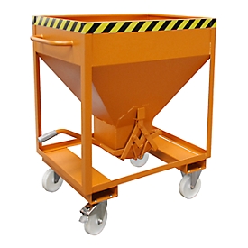 Silo type SRE 375, scissor locking, capacity 375 l, lacquered, orange RAL 2000