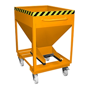 Silo type SRE-D 375, with fork and wheel inlet openings, lacquered, orange