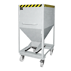 Silo type SRE-D 600, with fork and wheel inlet openings, galvanised