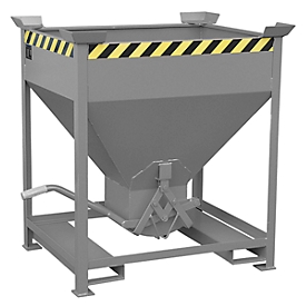 Silocontainer type SG 375, insteekgaten voor hefwagen, inhoud 375 liter, grijs RAL 7005