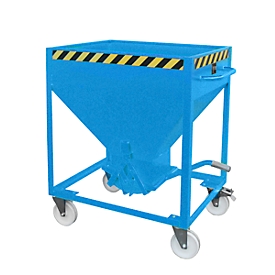 Silocontainer type SR 375, wielen, inhoud 375 liter, blauw RAL 5012