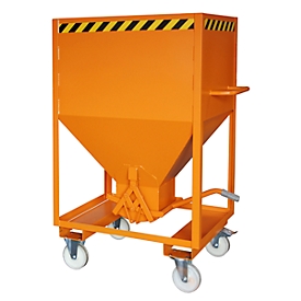 Silocontainer type SRE 600, schaarsluiting, inhoud 600 liter, gelakt, oranje RAL 2000