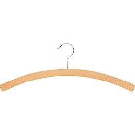 Single wooden hanger Rudolf Weber KG, beech wood, hanger thickness 8 mm, swivel hook, 10 pieces, natural color