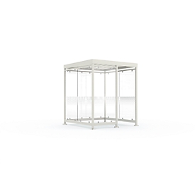 Sistema de cubierta para exteriores WSM Köln K2 c/b, ancho 2165 x fondo 2165 x alto 2510 mm, kit de montaje, blanco grisáceo RAL 9002