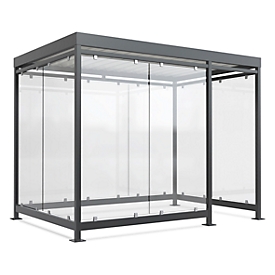 Sistema de marquesina para exteriores WSM Köln K3 d/b, ancho 3180 x fondo 2165 x alto 2510 mm, completamente montado, gris antracita RAL 7016