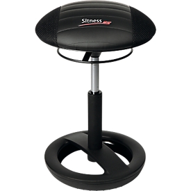 Sitness RS Bob Stool, movable seat, height-adjustable, ergonomic, black/black