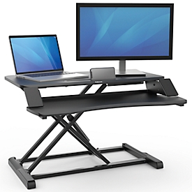 Sitz-/Steh Workstation Fellowes Corsivo, bis 17 kg, B 615 x T 800 x H 110 mm, schwarz