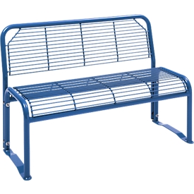 Sitzbank, 2-Sitzer, mit Gitternetz, für Außenbereich, violettblau (RAL 5000)