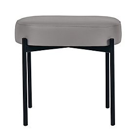 Sitzbank meet® by Paperflow GAIA, oval S, desinfektionsmittelbeständiger Kunstlederbezug grau, 4-Fußgestell mattschwarz, B 490 x T 380 x H 455 mm