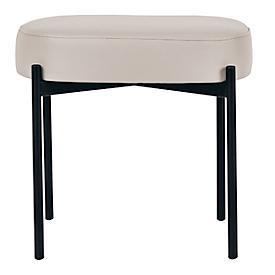 Sitzbank meet by Paperflow GAIA, oval S, desinfektionsmittelbeständiger Kunstlederbezug weiss, 4-Fussgestell mattschwarz, B 490 x T 380 x H 455 mm