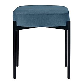 Sitzbank meet® by Paperflow GAIA, oval S, Samtbezug blau, 4-Fußgestell mattschwarz, B 490 x T 380 x H 455 mm