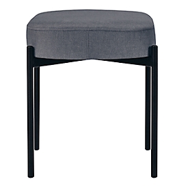 Sitzbank meet® by Paperflow GAIA, oval S, Samtbezug grau, 4-Fußgestell mattschwarz, B 490 x T 380 x H 455 mm