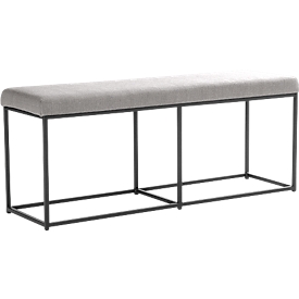 Sitzbank Paperflow Cube, für 3 Personen, Industrial Design, Polyesterbezug, Gestell Stahl & Sperrholz, B 1200 x T 360 x H 495 mm, grau
