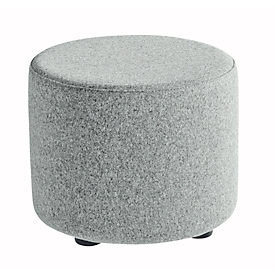 Sitzhocker TAPA Round, gepolstert, Schurwolle-Bezug, grau