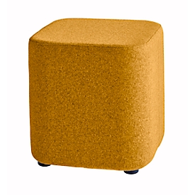 Sitzhocker TAPA Square O Type, Schurwolle, B 450 x T 450 x H 470 mm, orange