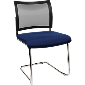 Sledestoel SEAT POINT, gaas, zonder armleuningen, stapelbaar, set van 2, blauw