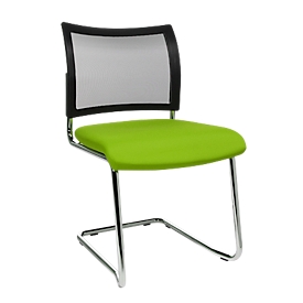 Sledestoel SEAT POINT, gaas, zonder armleuningen, stapelbaar, set van 2, groen