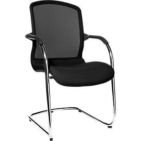 Sledestoel Topstar OPEN CHAIR 100, ergonomische rugleuning, zwart, 2 stuks in 1 doos