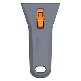 SLICE Grattoir universel, lame de sécurité réglable manuellement, largeur de lame 66 mm, avec oeillet de suspension, L 137 x l 73 x H 15 mm, plastique, anthracite