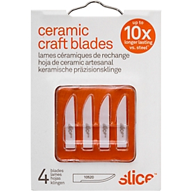 Slice replacement blades, for Slice scalpel knives, straight cutting edge, pack of 4
