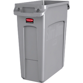 Slim Jim® dustbin, plastic, capacity 60 l, grey