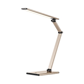 Slim led-bureaulamp, met 4-staps dimmer, verstelbare lampkop/-arm, space gold