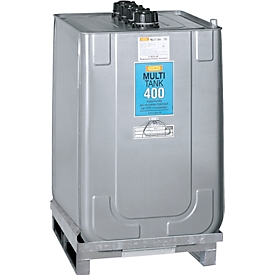 Smeermiddelentank Multi-Tank, voor verse & gebruikte olie, incl. gegalvaniseerde opvangbak, HDPE, 400 l inhoud