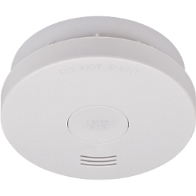 Smoke detector brennenstuhl® RM L 3100, round, EN 14604, volume 85 dB, incl. 10-year battery and fixing material, Ø 100 mm, plastic, white