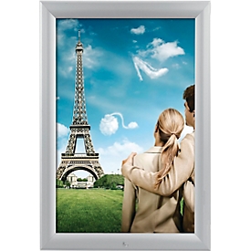 Snap frame, silver, aluminium/PET protective film, waterproof, DIN A4