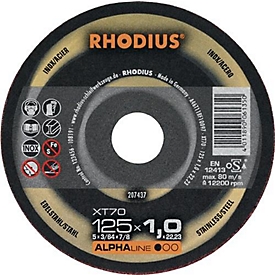 Snijschijf XT70 D125x1mm ger.INOX Bohr.22,23mm RHODIUS