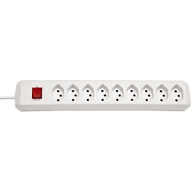 Socket strip brennenstuhl® cleverLINE, 9-way, up to 2300 W, with illuminated switch, IP20, cable length 2 m, plastic, white