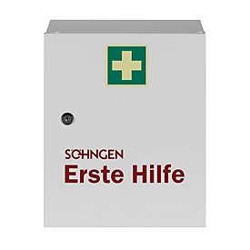 Soehngen Verbandschrank HEIDELBERG, Stahlblech, Sicherheitsschloss, B 362 x T 140 x H 302 mm, ohne Inhalt, weiß