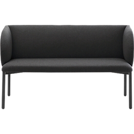 Sofa Leyform LIV, 2-Sitzer, rechteckig, B 1270 x T 620 x H 740 mm, mit Armlehnen & Gleitern, Stoffbezug, anthrazit