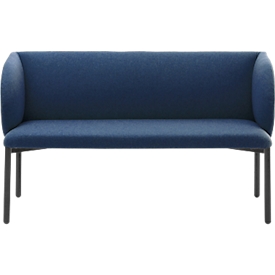 Sofa Leyform LIV, 2-Sitzer, rechteckig, B 1270 x T 620 x H 740 mm, mit Armlehnen & Gleitern, Stoffbezug, dunkelblau