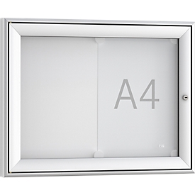 Softline informatiebord WSM FSK 2, ESG glas, voor 2x A4 mededelingen, horizontaal