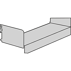 Sokkelbodem, met zijsteunen, voor Variabo draagarmstelling, B 1000 x D 350 mm