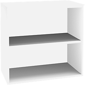 SOLUS boekenkast, 2 OH, 1 legbord, B 800 x D 420 x H 760 mm, wit