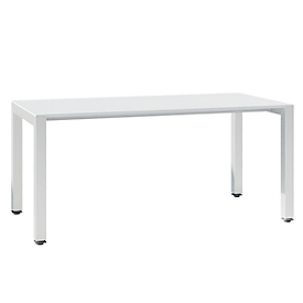 SOLUS PLAY Desk, 4 legs, height adjustable, W 1600 x D 800 x H 720 - 820 mm, white
