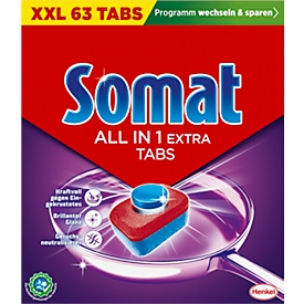 Somat dishwasher tablets All-in-1 Extra, in XXL pack, 63 pieces