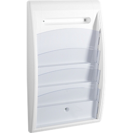 Soporte de pared para folletos Quickfit, DIN A4 transversal, blanco