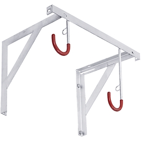 Soporte de pared WSM, unilateral, para ruedas de hasta 65 mm ancho, An 500 x P 350 x Al 350 mm, protección antirrobo, acero, 2 plazas