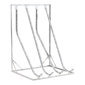 Soporte pared inclinado WSM, unilateral, para ruedas de hasta 60 mm ancho, An 1400 x P 1467 x Al 2010 mm, acero galvanizado, 4 plazas