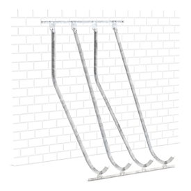 Soporte pared inclinado WSM, unilateral, para ruedas de hasta 60 mm ancho, An 1400 x P 1470 x Al 2010 mm, acero galvanizado, 4 plazas